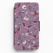 Purple Witchy Doodles Wallet Phone Case 1