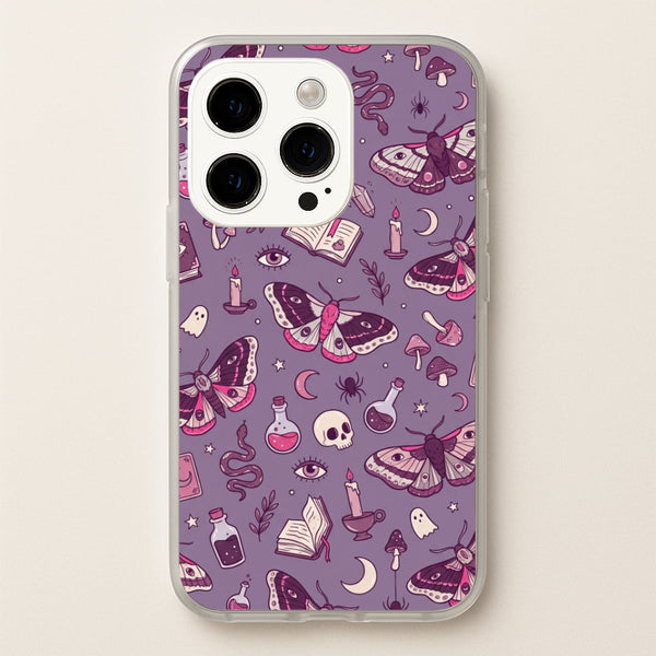 Purple Witchy Doodles Phone Case - iPhone 15 Pro / Standard