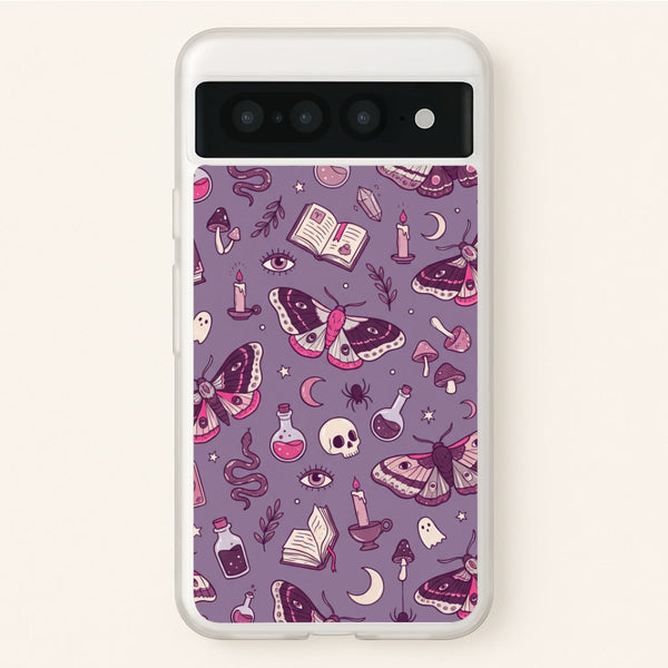 Purple Witchy Doodles Phone Case - Google Pixel 7 Pro / Standard