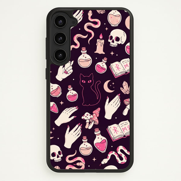 Black Witchy Doodles Phone Case - Galaxy S23 Plus / Standard