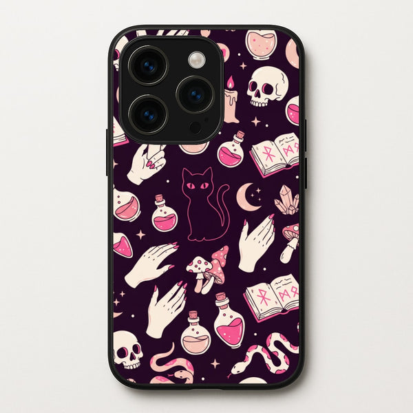 Black Witchy Doodles Phone Case - iPhone 15 Pro / Standard