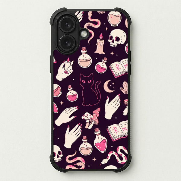 Black Witchy Doodles Phone Case — Bumper case