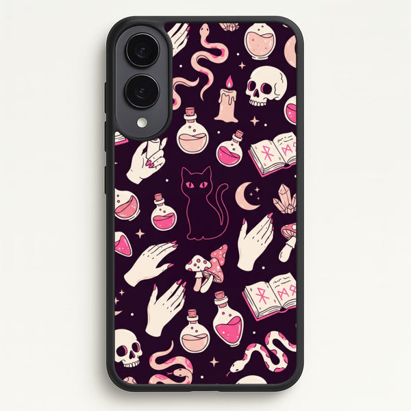 Black Witchy Doodles Phone Case - Galaxy S25 Edge / Standard