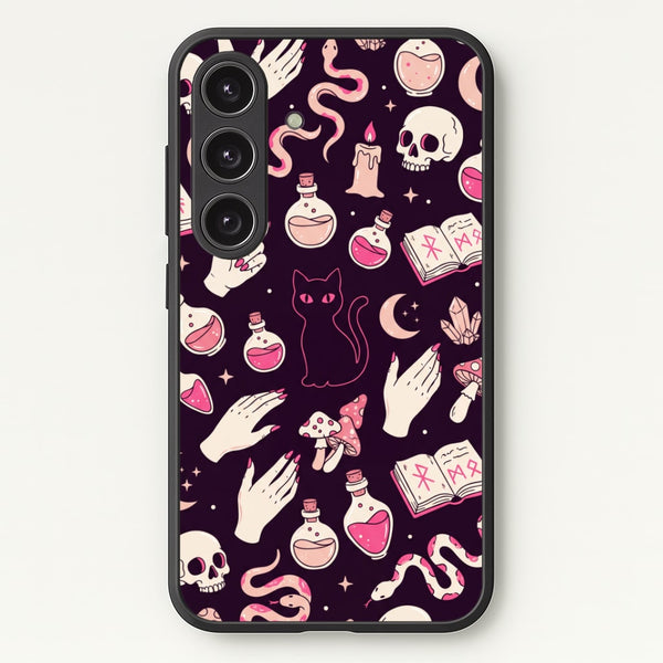 Black Witchy Doodles Phone Case - Galaxy S24 Plus / Standard