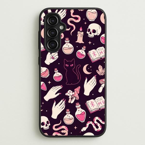 Black Witchy Doodles Phone Case - Galaxy A14 / Standard