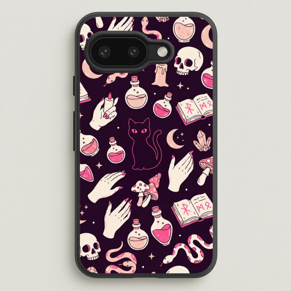 Black Witchy Doodles Phone Case - Google Pixel 9a / Standard