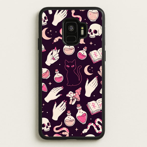 Black Witchy Doodles Phone Case - Galaxy S9 / Standard