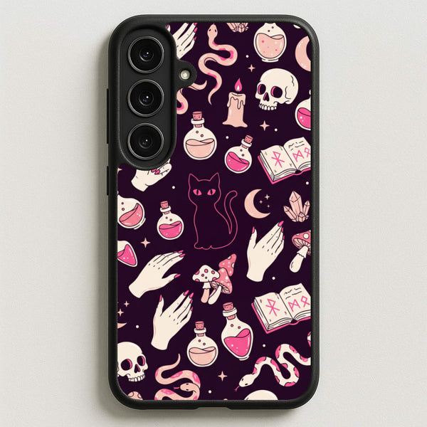 Black Witchy Doodles Phone Case - Galaxy S25FE / Standard