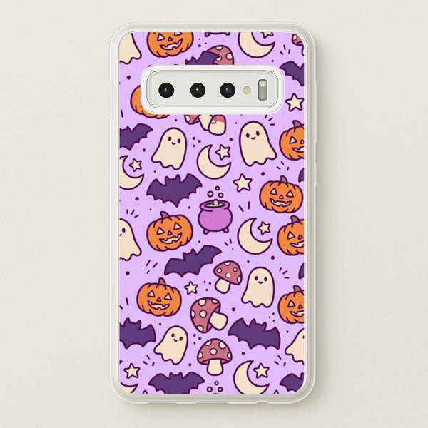 Lilac Witchy Doodles Phone Case - Galaxy S10 Plus / Standard