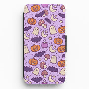 Lilac Witchy Doodles Wallet Phone Case 1