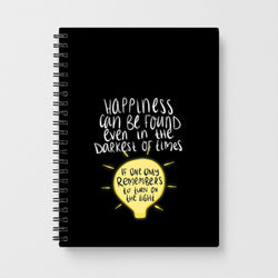 Happiness Can Be Found In The Darkest of Times - Harry Potter Notebook - Fun Cases