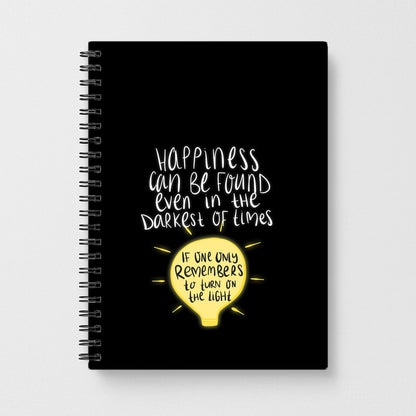 Happiness Can Be Found In The Darkest of Times - Harry Potter Notebook - Fun Cases