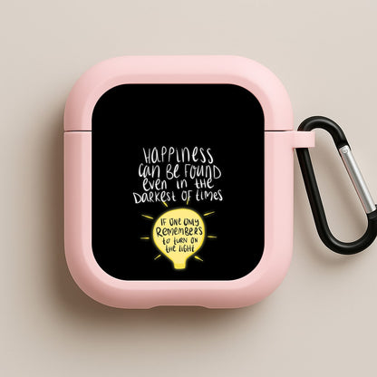 Happiness Can Be Found In The Darkest of Times Pink AirPods Case
