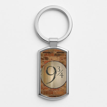 Platform 9 and 3 Quarters Silver Keyring