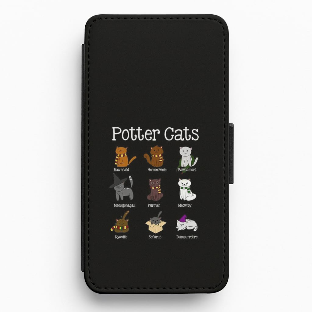 Harry Pawter Cats Flip Wallet Phone Case