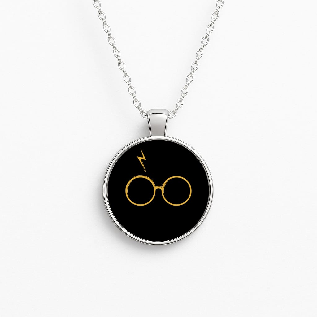 Glasses & Scar Circle Necklace