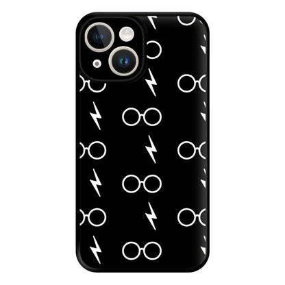 Glasses & Scar Pattern Phone Case for iPhone 14