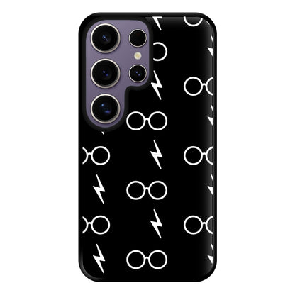 Glasses & Scar Pattern Phone Case for Galaxy S25 Ultra