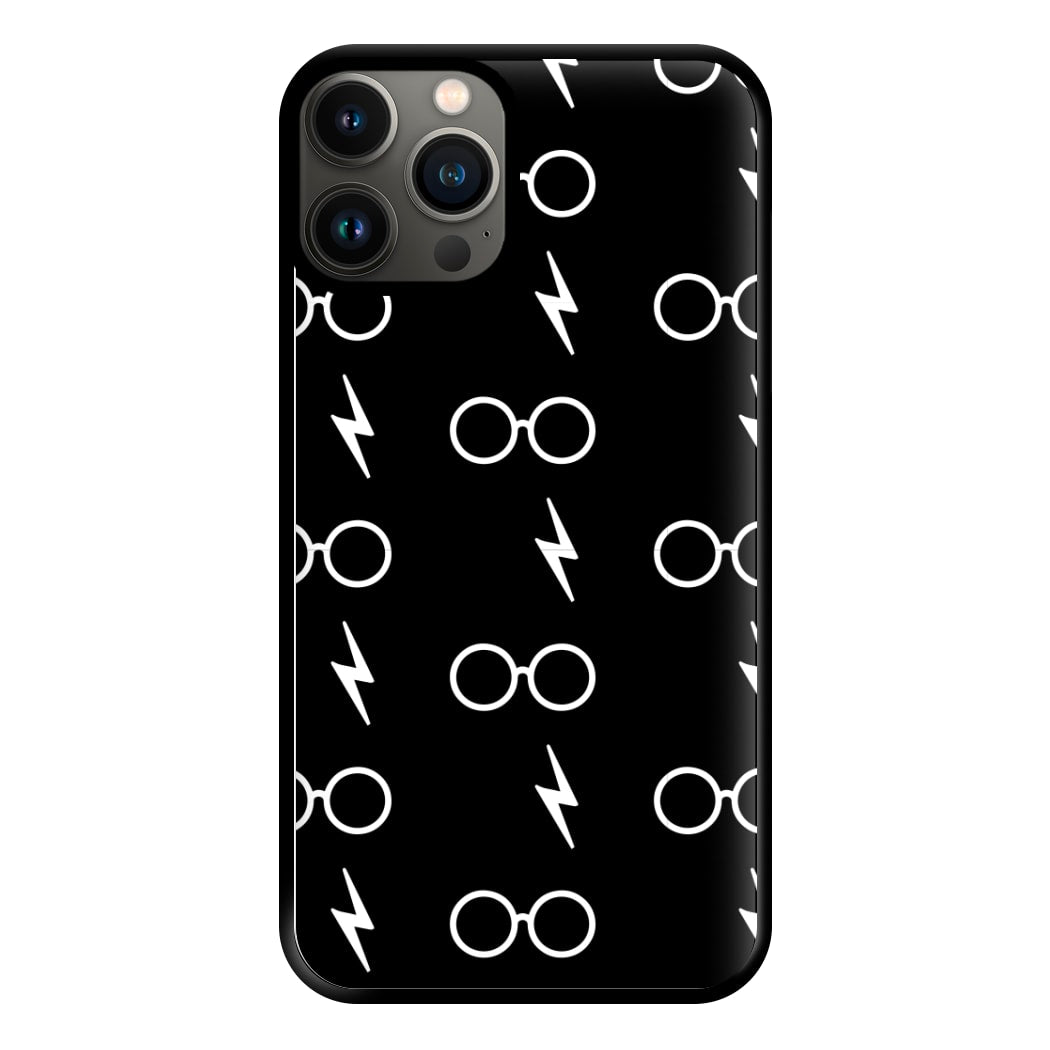 Glasses & Scar Pattern Phone Case for iPhone 13 Pro Max