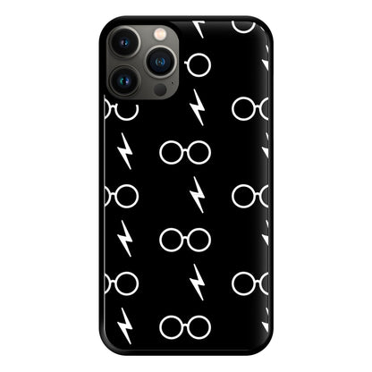 Glasses & Scar Pattern Phone Case for iPhone 13 Pro Max