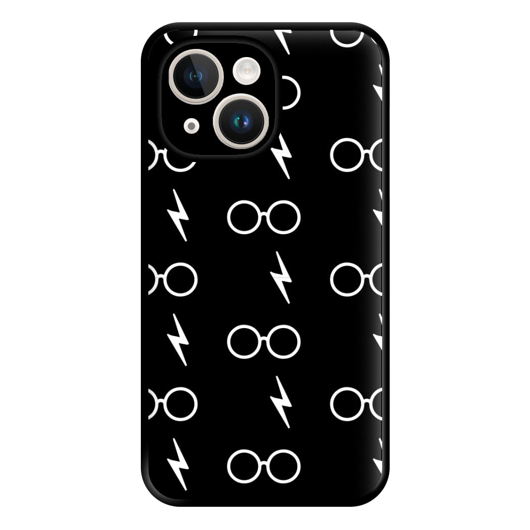 Glasses & Scar Pattern Phone Case for iPhone 14 Plus