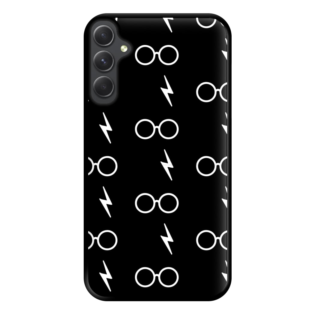 Glasses & Scar Pattern Phone Case for Galaxy A14