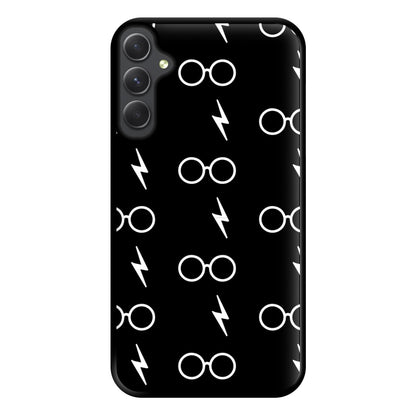 Glasses & Scar Pattern Phone Case for Galaxy A14