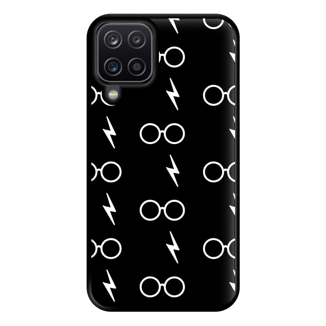 Glasses & Scar Pattern Phone Case for Galaxy A12