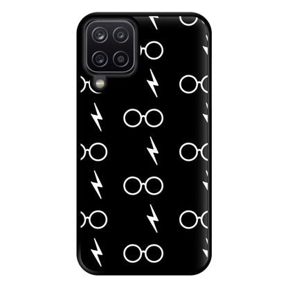 Glasses & Scar Pattern Phone Case for Galaxy A12