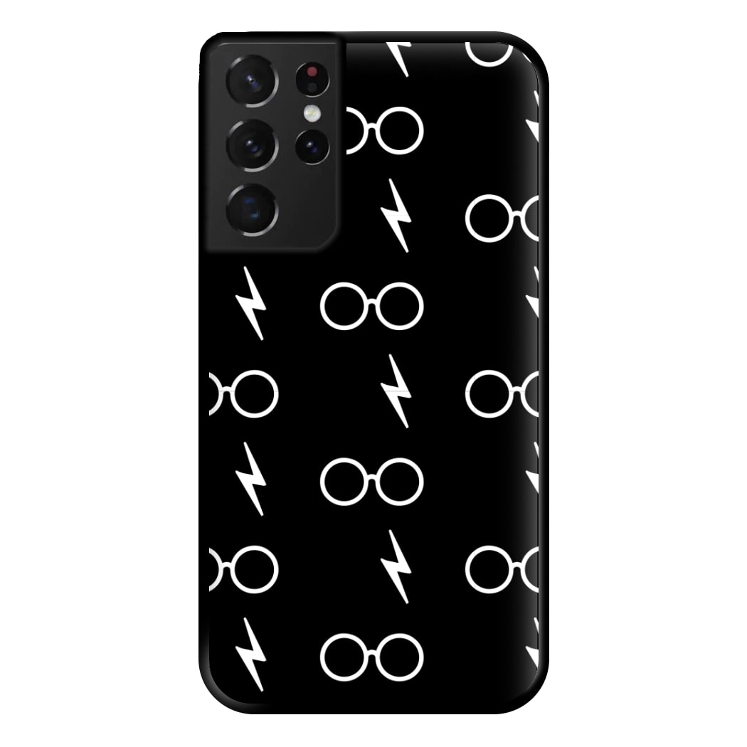 Glasses & Scar Pattern Phone Case for Galaxy S21 Ultra