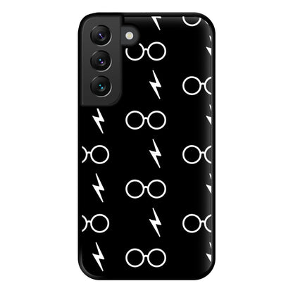 Glasses & Scar Pattern Phone Case for Galaxy S22 Plus