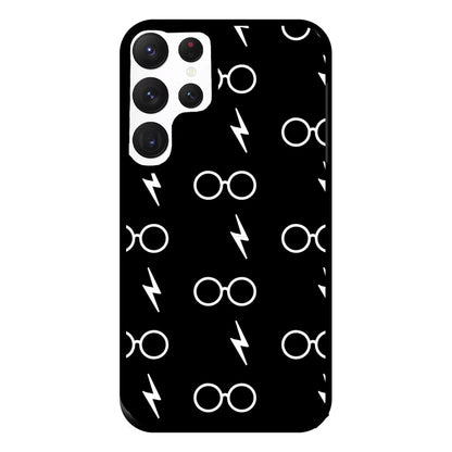 Glasses & Scar Pattern Phone Case for Galaxy S22 Ultra