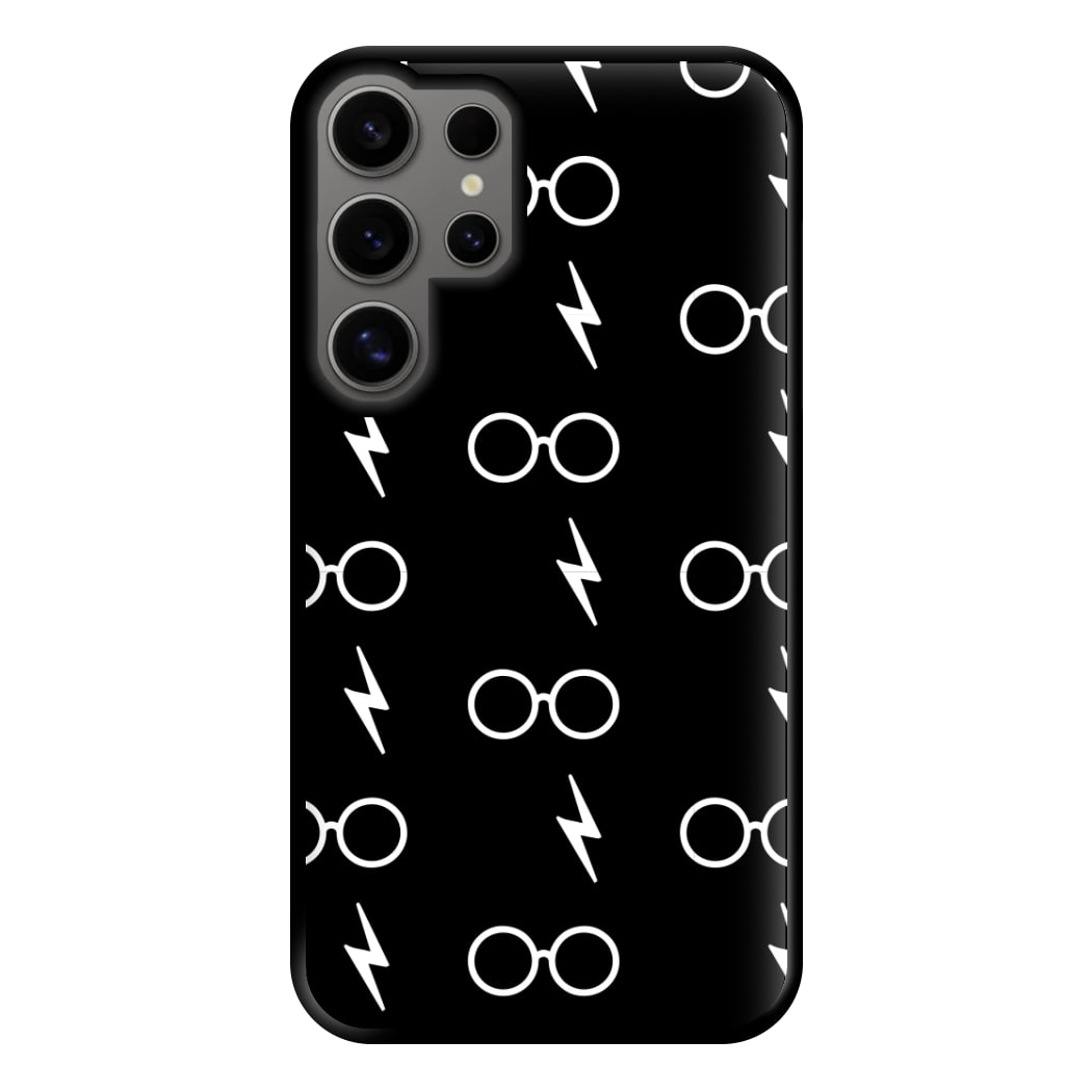 Glasses & Scar Pattern Phone Case for Galaxy S24 Ultra