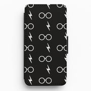 Glasses & Scar Pattern Flip / Wallet Phone Case 1