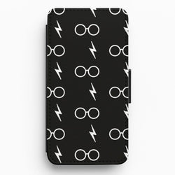 Glasses & Scar Pattern Flip / Wallet Phone Case