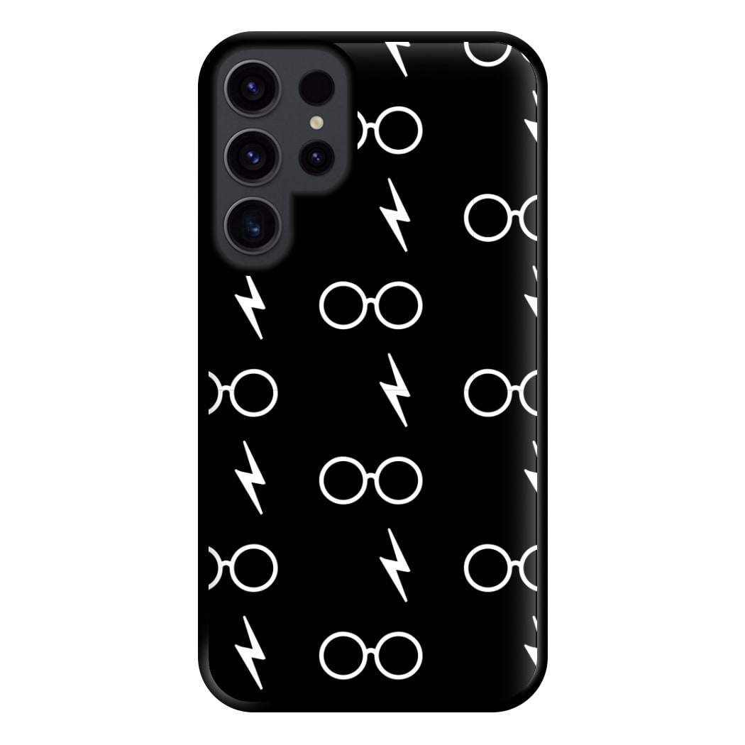 Glasses & Scar Pattern Phone Case for Galaxy S23 Ultra