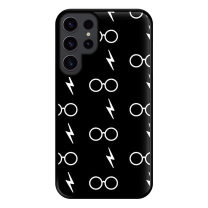 Glasses & Scar Pattern Phone Case for Galaxy S23 Ultra