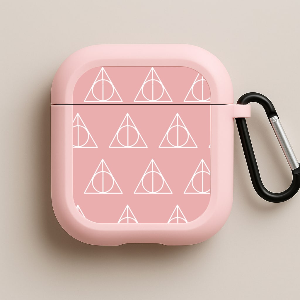 The Deathly Hallows Symbol Pattern Pink AirPods Case