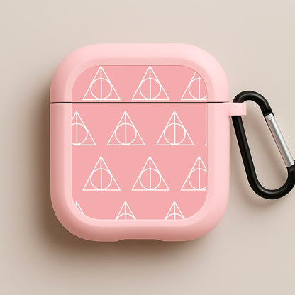 The Deathly Hallows Symbol Pattern Pink AirPods Case