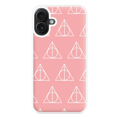 The Deathly Hallows Symbol Pattern Phone Case for iPhone 16 Plus