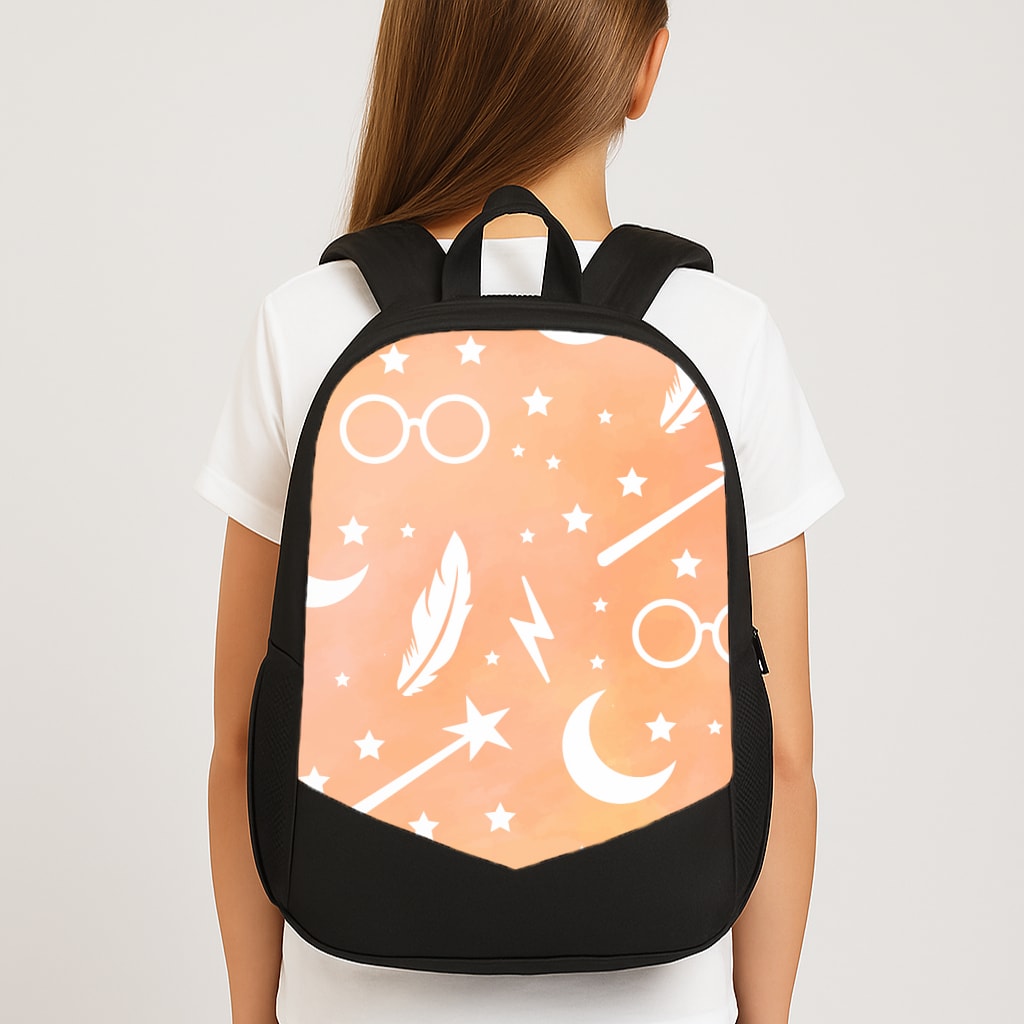 Wizard Icon Patterns Large School Bag