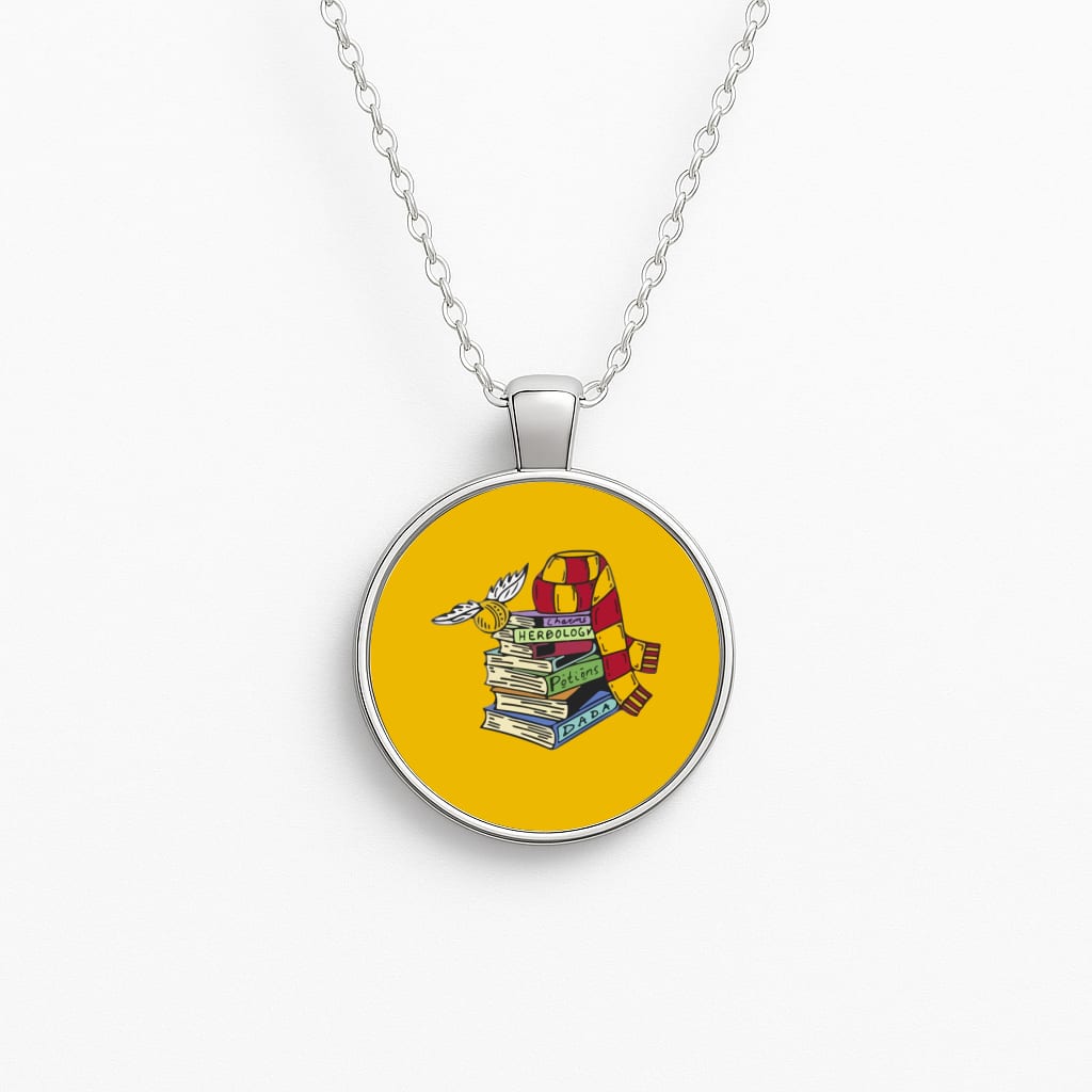 Book Stack Circle Necklace