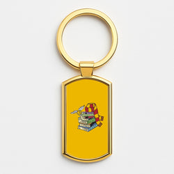 Book Stack Gold Keyring