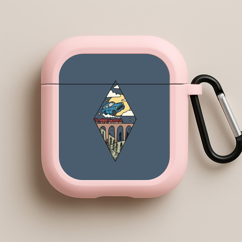 Flying Car Pink AirPods Case