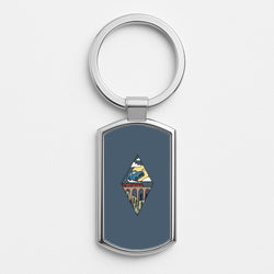 Flying Car Silver Keyring