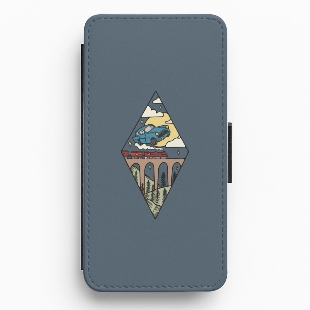 Flying Car Flip / Wallet Phone Case