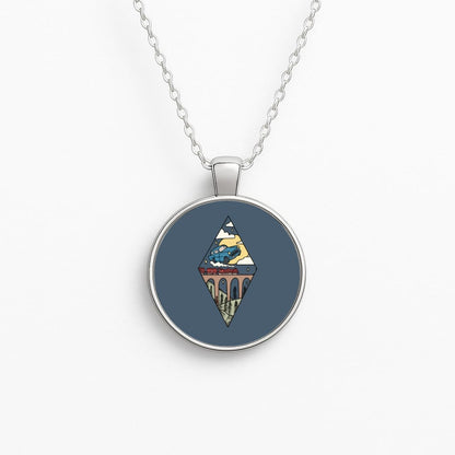 Flying Car Circle Necklace
