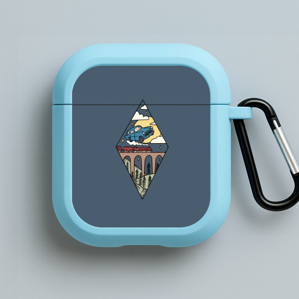 Flying Car Blue AirPods Case