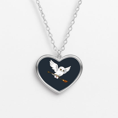 Messenger Owl Hedwig Heart Necklace