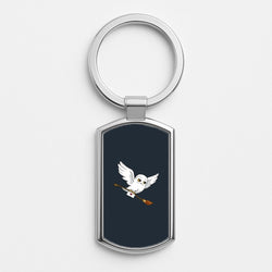 Messenger Owl Hedwig Silver Keyring